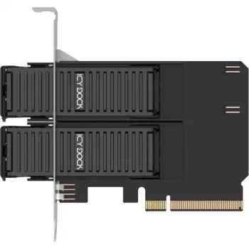 PCIe adapterio kortelė icybox MB312M4P-B — 2× M.2 NVMe į PCIe 4.0 x8 (bifurkacija)