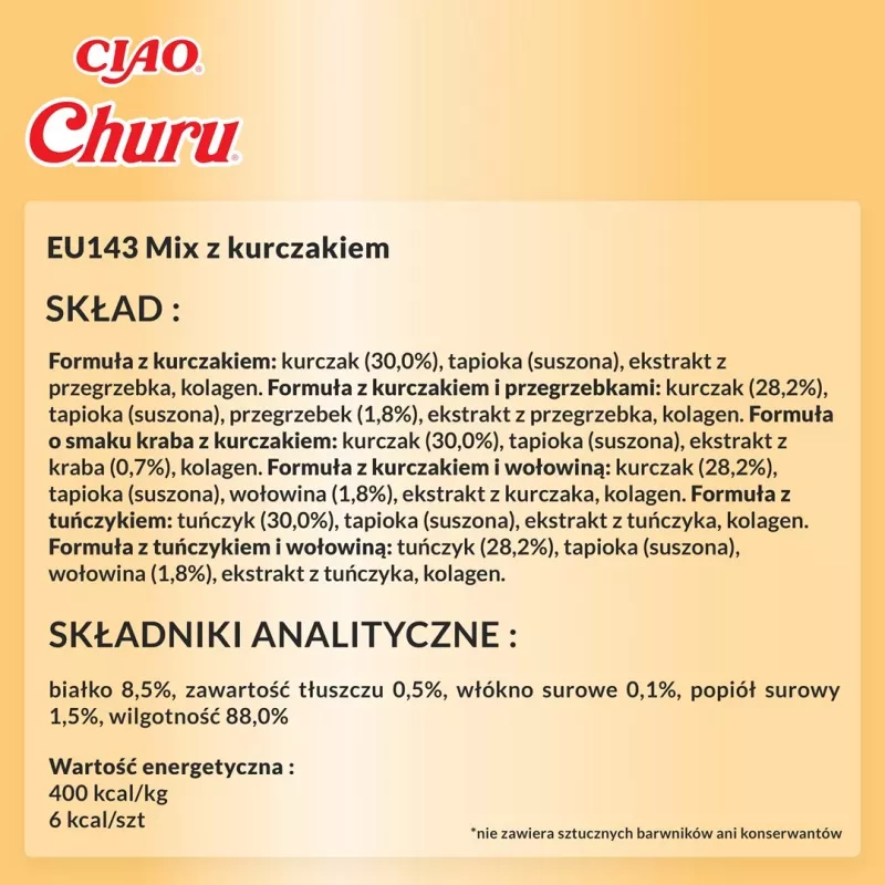 INABA Churu Variety Box — vištienos skonio pastos skanėstai katėms, 40 × 14 g, be grūdų, be glitimo, be sojos