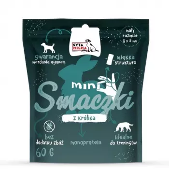 SYTA MICHA Mini skanėstai su triušiu – šunų skanėstas – 60 g