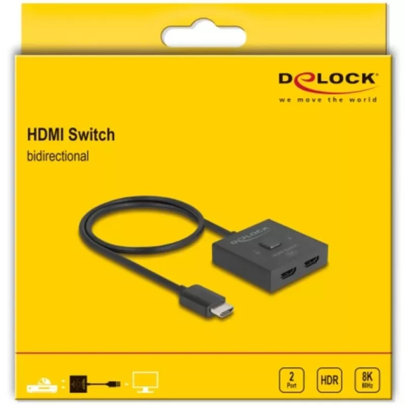 HDMI jungiklis DeLOCK 18901 144Hz Juodas Plastikas 55x55x15mm