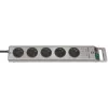 Brennenstuhl 1153340115 Super-Solid Line 5-šakė Power Strip 2,5 m H05VV-F 3G1,5, sidabrinė