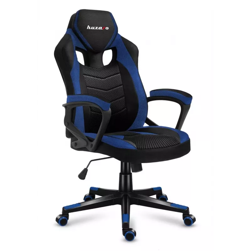 Huzaro FORCE 2.5 BLUE MESH žaidimų kėdė su tinkliniu sėdimu paviršiumi, juoda-mėlyna