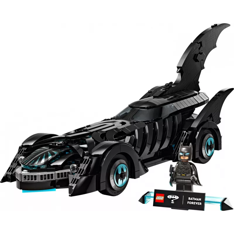 LEGO konstruktorius DC Super Heroes Betmeno automobilis Batman Forever Batmobile 76304 – 909 dalių, 1 minifigūrėlė, rekomenduojamas amžius 12+