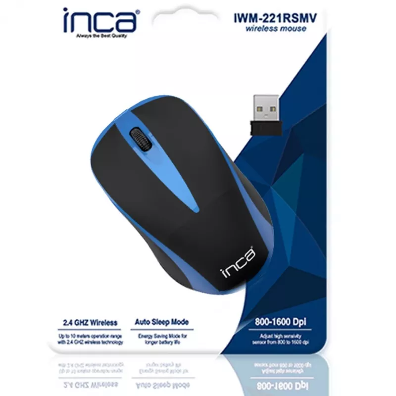 Cian Technology GmbH INCA pelė IWM-221RSMV Nano-USB belaidė 1000 DPI juoda/sidabrinė mažmeninė
