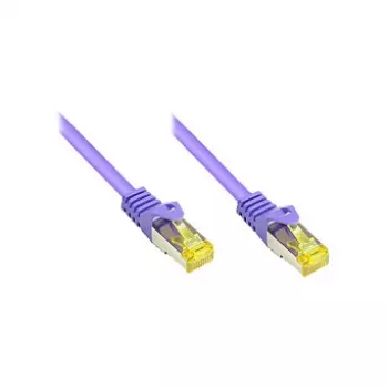 RJ45 jungiamasis kabelis su Cat.7 neapdorotu kabeliu ir užrakto apsauga (RNS®), S/FTP, PiMF, halogenų neturintis, 600MHz, OFC, violetinis, 1m, Good Connections® (8070R-010V)
