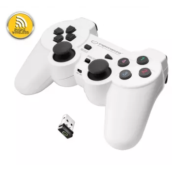 Esperanza EGG108W Belaidis žaidimų valdiklis juodos ir baltos spalvos RF valdiklis su analoginiu / skaitmeniniu režimu PC, PlayStation 3