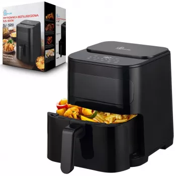 Extralink HOME AIR 5.2L EU SJ-520 gruzdintuvė 1600 W Karšto oro gruzdintuvė Juoda