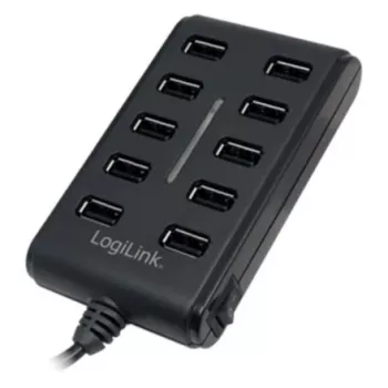 Logilink UA0125 USB šakotuvas 10 prievadų USB 2.0 su maitinimo adapteriu 3,5 A