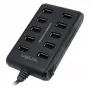 Logilink UA0125 USB šakotuvas 10 prievadų USB 2.0 su maitinimo adapteriu 3,5 A