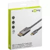USB adapterio laidas, USB-C kištukas > DisplayPort kištukas, 4K 60Hz (juodas/sidabrinis, 1 metras, pintas laidas)