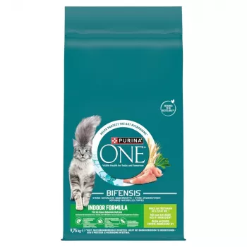 Sausas kačių ėdalas Purina Nestlé PURINA ONE Indoor Formula Turkija 9,75 kg, suaugusioms katėms, 36% baltymų, 13% riebalų