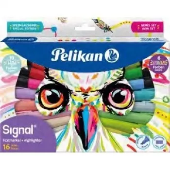 Markeris Pelikan 825078 16 vnt. Smailusis antgalis Įvairiaspalvis
