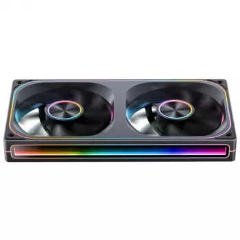Ventiliatorių rinkinys 120mm x2 ARGB PWM, Jonsbo ZA-240 Infinity Mirror 240mm juodas