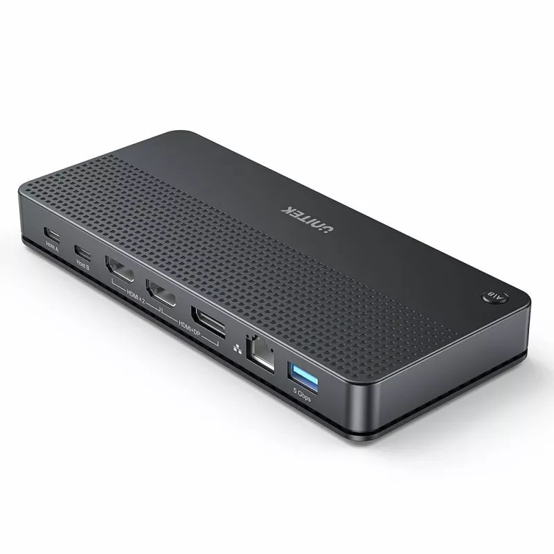 UNITEK D1103A01 USB4 dokų stotelė juoda, 100W Power Delivery