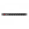 Lanberg PDU-07F-0200-IEC-BK 1U 10A 2m 7x Schuko lizdų maitinimo skirstytuvas (PDU) 19 inch