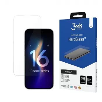 3MK HardGlass Clear apsauginis stiklas Apple iPhone 16 Pro, atsparus smūgiams ir įbrėžimams