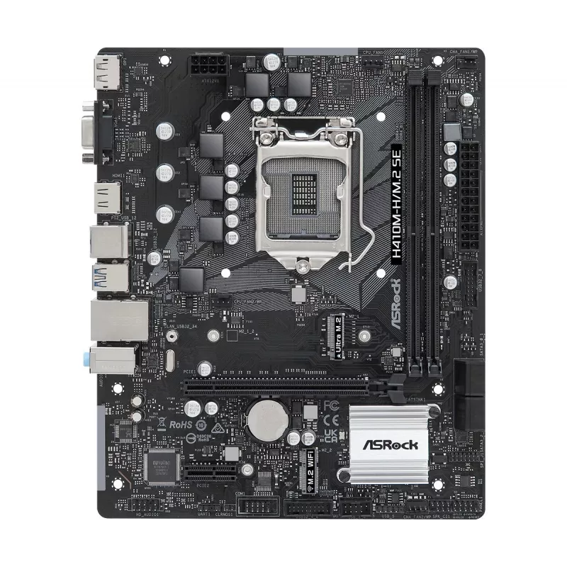 Motininė plokštė ASRock H410M-H/M.2 SE Intel H370 LGA 1200 micro ATX