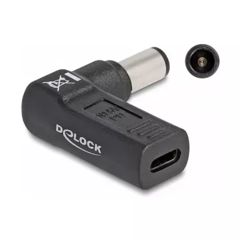 DeLOCK adapteris USB Type-C lizdas į Dell 7,4 x 5,0 mm kištuką 90° kampu