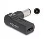 DeLOCK adapteris USB Type-C lizdas į Dell 7,4 x 5,0 mm kištuką 90° kampu