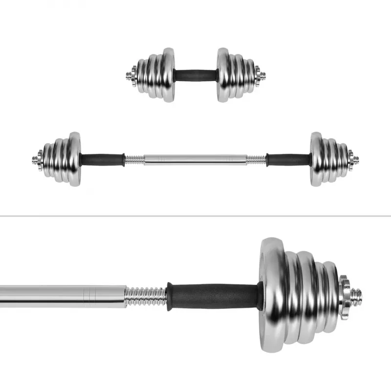 Reguliuojami hanteliai Rebel Chrome 20 kg su dėklu ir štangų strypais (2) — svareliai 2,5 kg, 1,25 kg, 0,5 kg