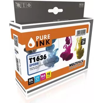 Pure Ink 170745990021 Druckerpatrone 4 Stück(e) Kompatibel Standardertrag Schwarz - Cyan - Magenta - Gelb (EPST1636MP4)