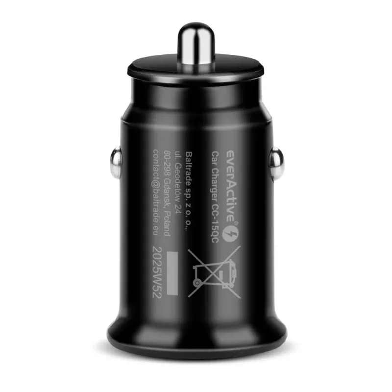 Automobilinis kroviklis everActive CC-15QC QC3.0 18W 1x USB su kabeliu