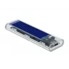 SSD korpusas DeLOCK 42620 išorinis korpusas M.2 NVMe PCIe SSD su USB Type-C moterišku permatomu