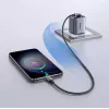 Ugreen USB-C (tiesus) / USB-C (kampuotas) PD QC 60W 3A 0.5m US255 (pilka)