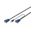 DIGITUS Octopus KVM laidas - HD-15 (M) - USB A, PS/2 (M) - 5,0 m - Juodas (DS-19233)