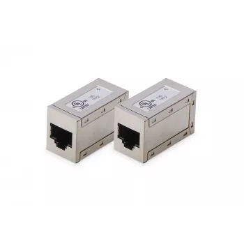 Digitus CAT 6 modulinė jungtis ekranuota 2 vnt. RJ-45 auksuoti kontaktai Sidabrinė