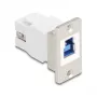 Keystone modulis DELOCK 67337 montavimui į skydelį USB Type-B į USB Type-A 5 Gbps, sidabrinis/baltas