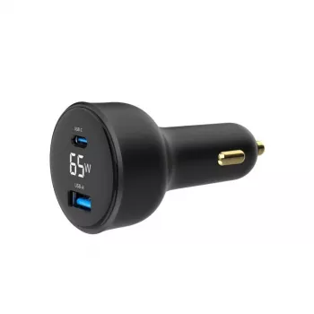 Automobilinis USB įkroviklis 2 prievadai / TA-UC-AC2PD30LCD-CAR01 GEMBIRD