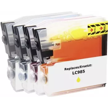 Renkforce rašalo rinkinys, tinkamas Brother LC-985 (LC985VALBPDR) – juoda, žydra, rausvai violetinė, geltona RF-I-B-LC985BKCMY5PK RF-5718884