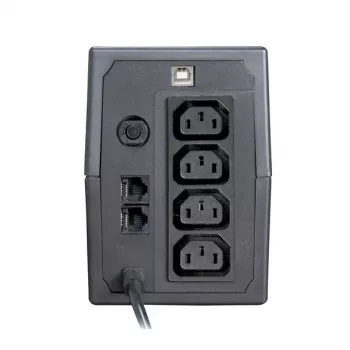 UPS ORVALDI I650 0.6 kVA (360 W) su LCD ekranu ir USB, 4x IEC išėjimai