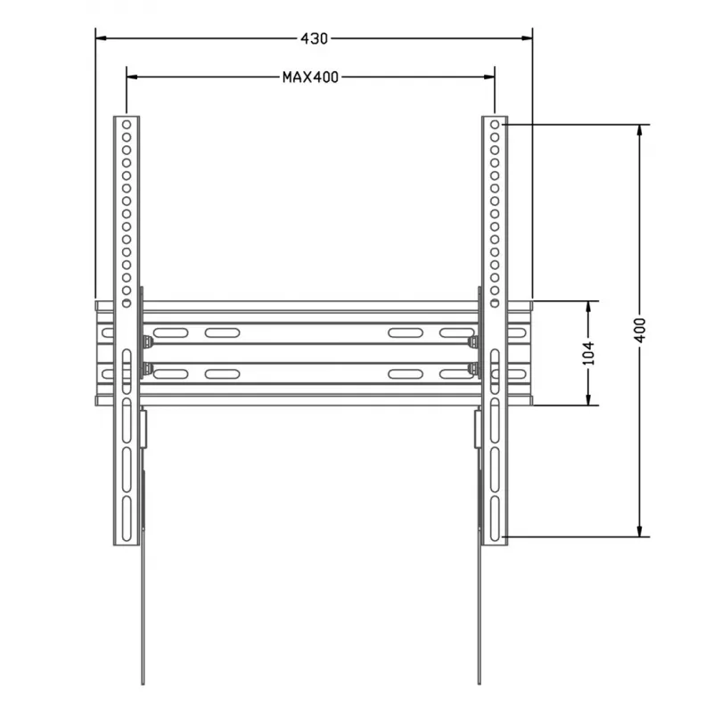 Sieninis TV laikiklis MACLEAN MC-748A VESA 100x100–400x400 mm Pakreipiamas Juodas Krovinys iki 45 kg