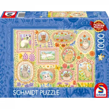 Dėlionė “Noble Cats in Blossom” schmidt spiele 59792, 1000 dalių