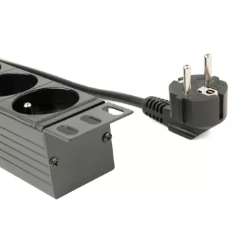 EnerGenie EG-PDU-014-F stovo maitinimo skirstytuvas (8 FR lizdai, 1U, 16A, Schuko kištukas, 3m, juoda spalva)