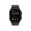 APPLE Watch Ultra 2 GPS + Cellular 49mm juodas titano korpusas su tamsiai žaliu Alpine Loop dirželiu - didelis
