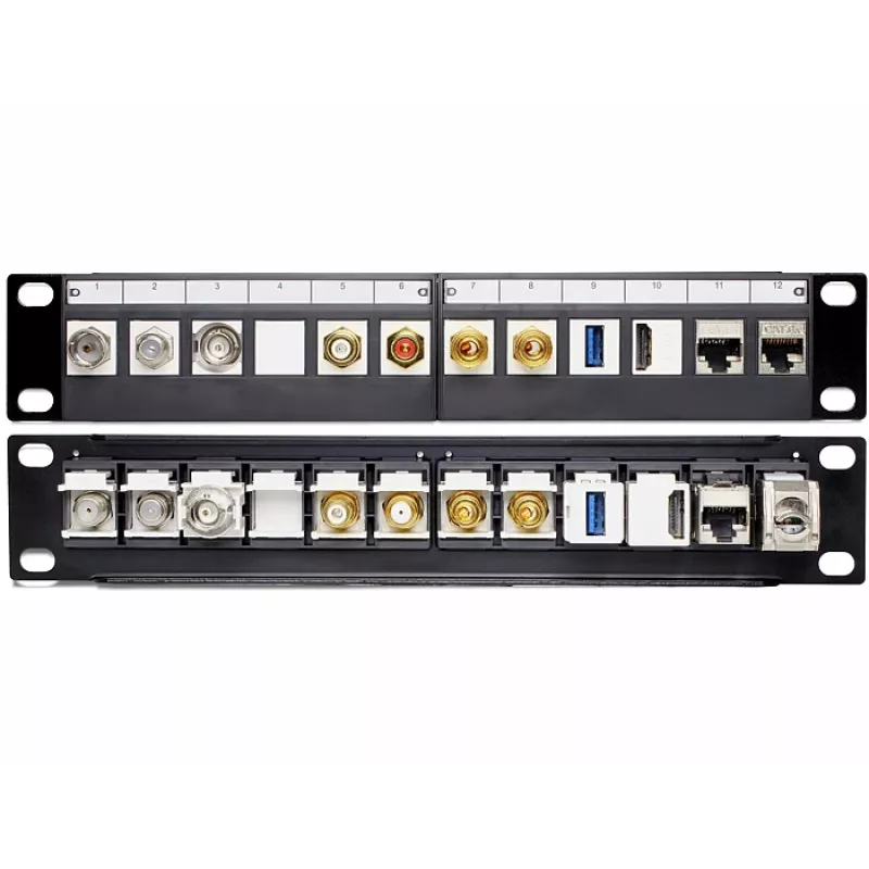 Patch panel DeLOCK 43259 10 colių, 12 keystone modulių, juodas