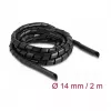 DeLOCK spiralinė žarna lanksti 2 m x 14 mm juoda polietilenas