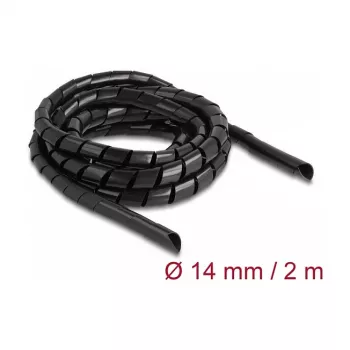 DeLOCK spiralinė žarna lanksti 2 m x 14 mm juoda polietilenas