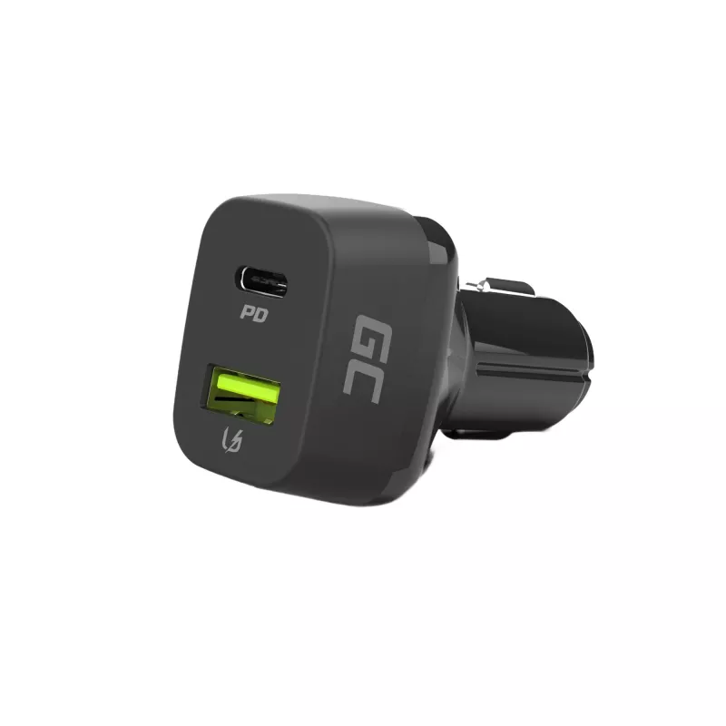 Automobilinis įkroviklis Green Cell CAD33, 42W, USB-C PD + USB-A QC3.0, 12/24V įėjimas, 5–12V išėjimas