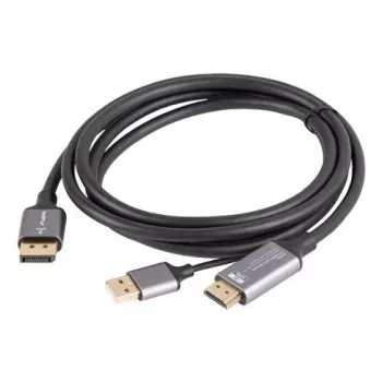 Lanberg CA-HDDP-20CU-0018-BK vaizdo kabelio adapteris 1,8 m DisplayPort HDMI + USB juodas, sidabrinis