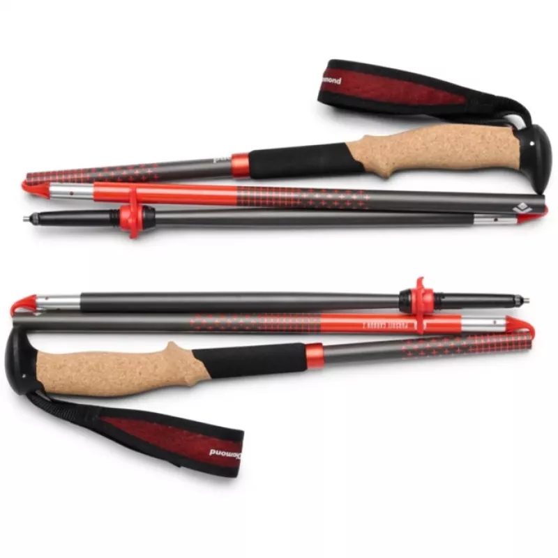Trekking lazdos Pursuit Carbon Z, fitneso prietaisas antracito/oranžinė, 1 pora, 130 cm