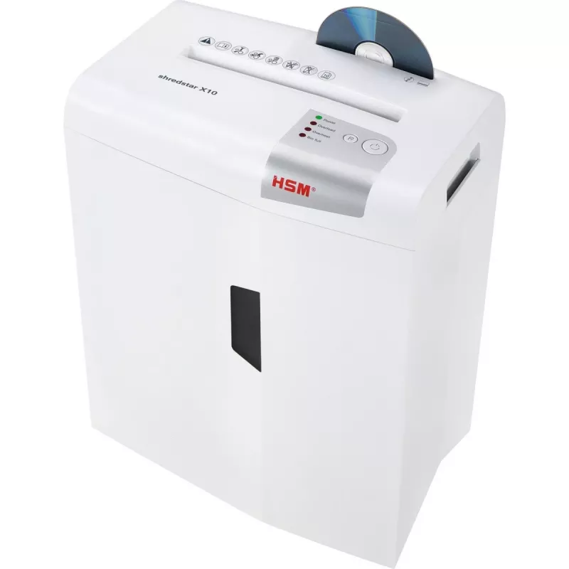 HSM shredstar X10 dokumentų smulkintuvas, 4,5 x 30 mm + atskira CD pjovimo sistema