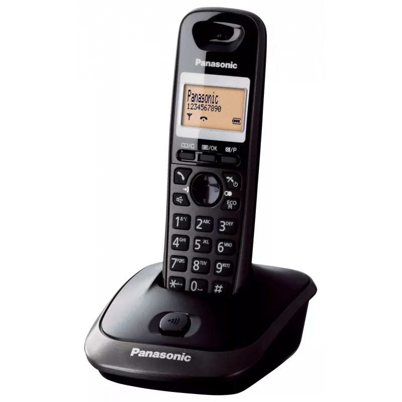 Panasonic KX-TG2511 DECT belaidis telefonas juodos spalvos su skambučio numerio atpažinimu