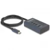DeLOCK 64189 USB Hub Type-C 10000 Mbit/s Mėlynas Metalinis