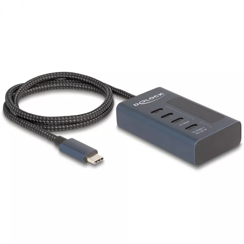 DeLOCK 64189 USB Hub Type-C 10000 Mbit/s Mėlynas Metalinis