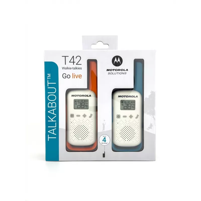 Motorola Talkabout T42 - racija, 2 vnt. pakuotė (oranžinė-mėlyna)