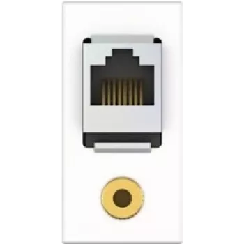 Kindermann 7464000587. Buchsen-Typ: RJ-45 + 3.5mm, Netzwerk-Kabel Kategorie: 6a, Module Menge (max): 1 Modul(e). Produktfarbe: Weiß, Material: Kunstst